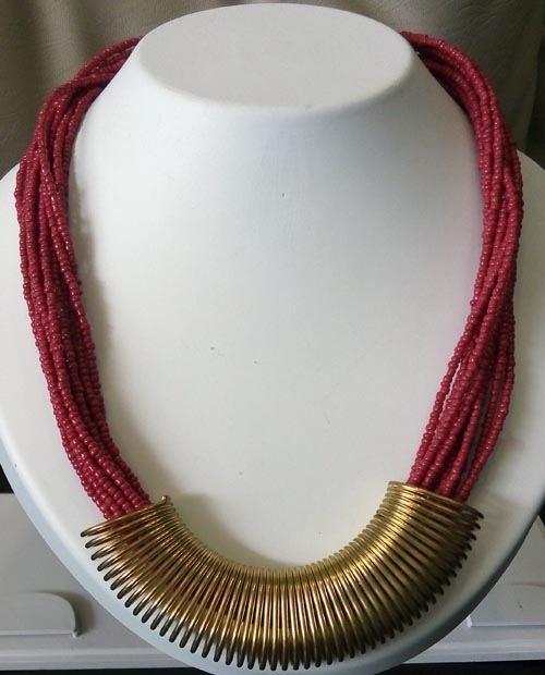 New Designer Red Colored Small Beads Necklace-11